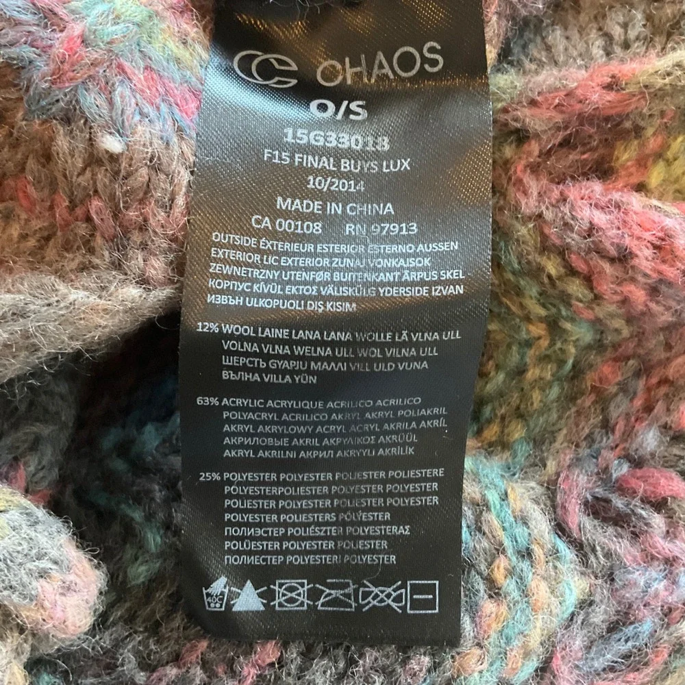 Chaos‎ Womens Knit Scarf Multi Color Textured Cable Knit O/S